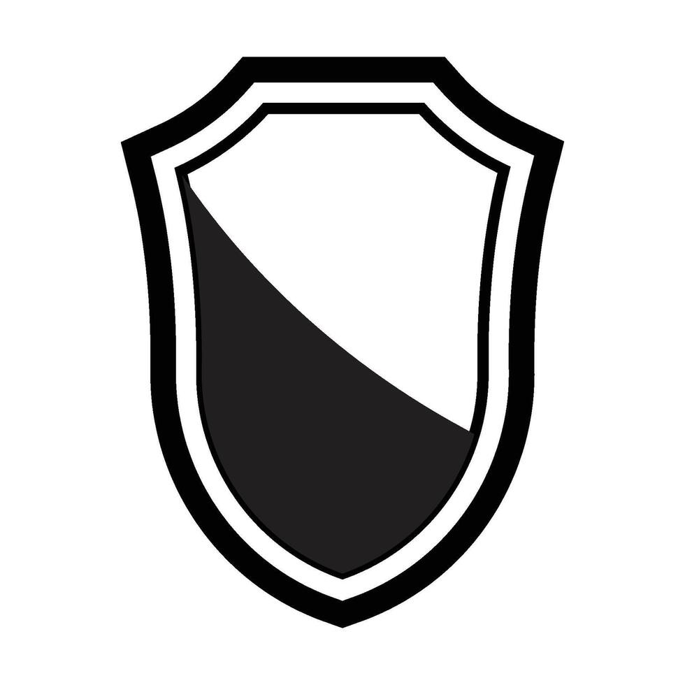 shield icon with curved shadow effect frame vector