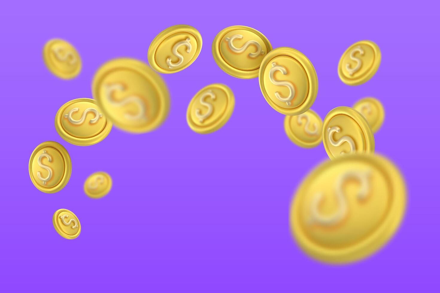 3D Token Coin Icons vector
