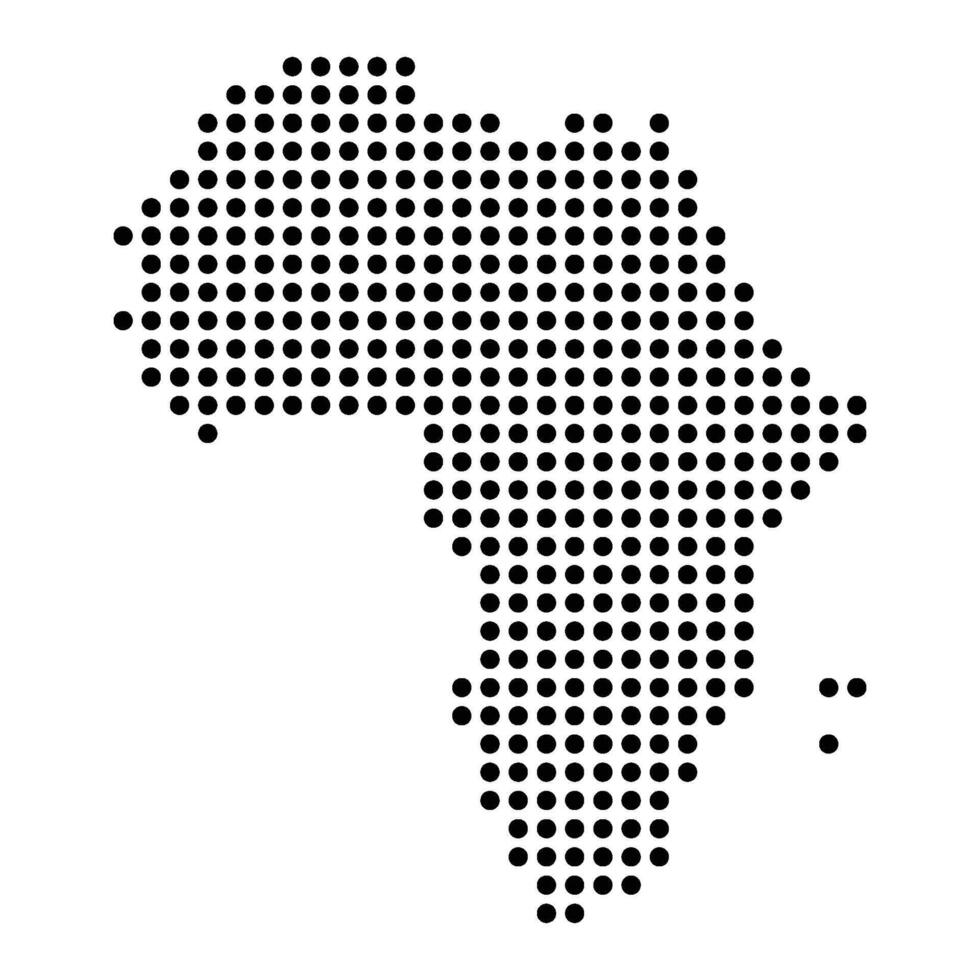 África mapa línea icono con polca punto modelo vector