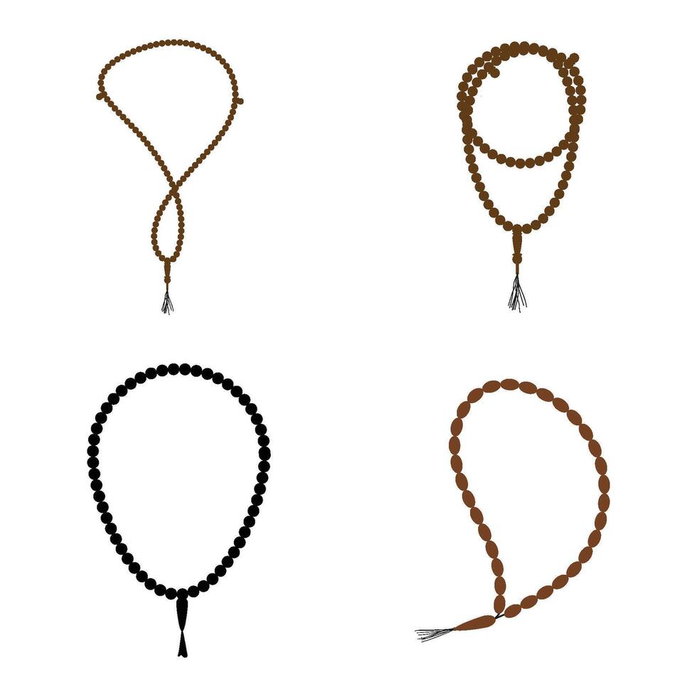 A brown string with beads on it vector