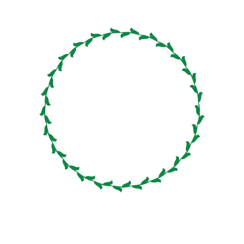 round frame logo with circular leaf motif vector