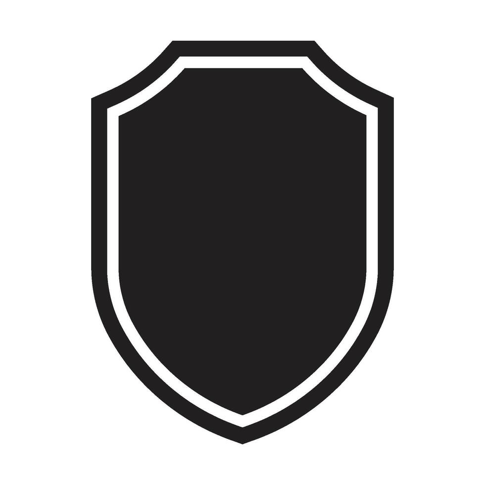 black shield icon with frame vector illustration design