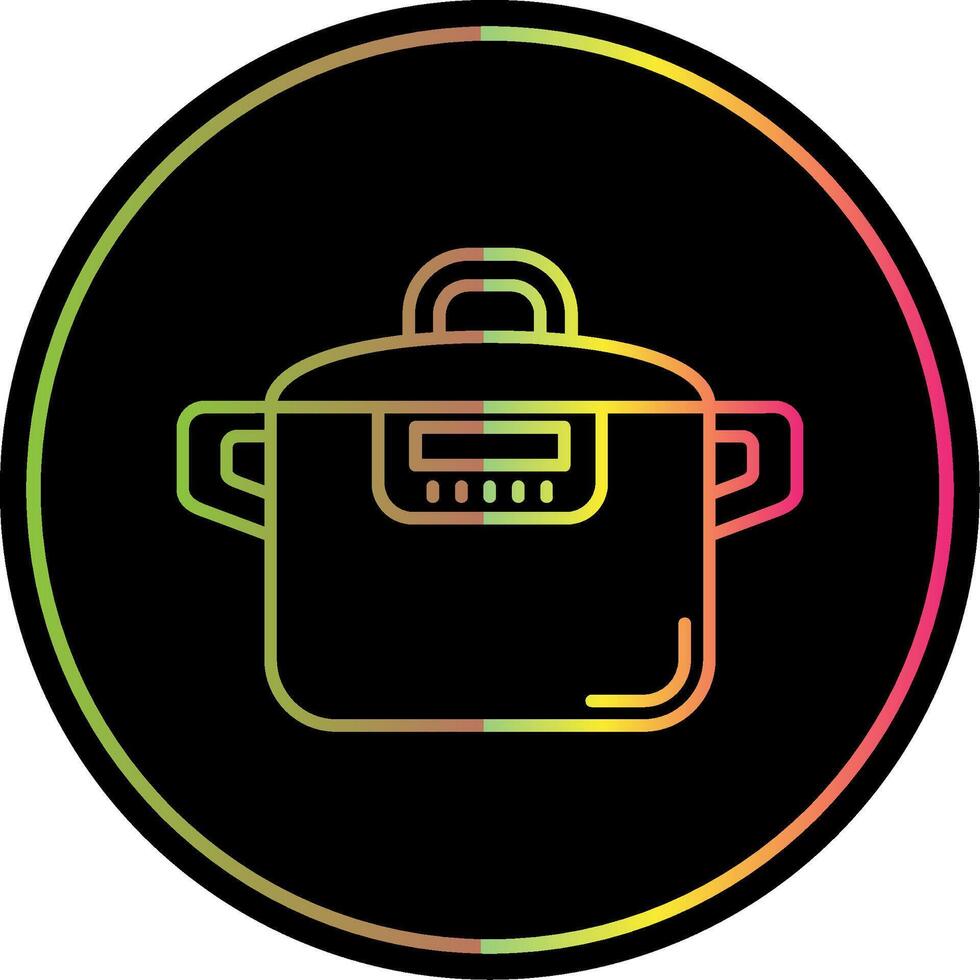 Pressure cooker Line Gradient Due Color Icon vector