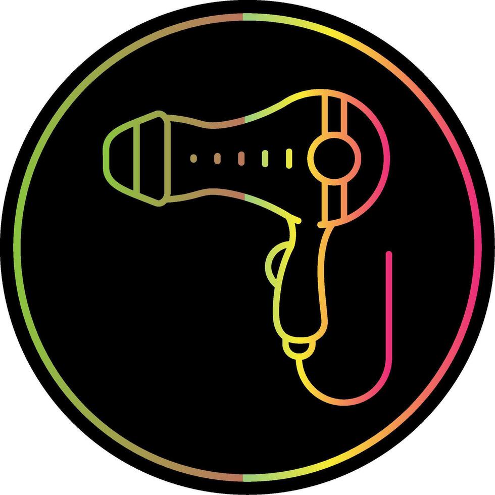 Hair dryer Line Gradient Due Color Icon vector