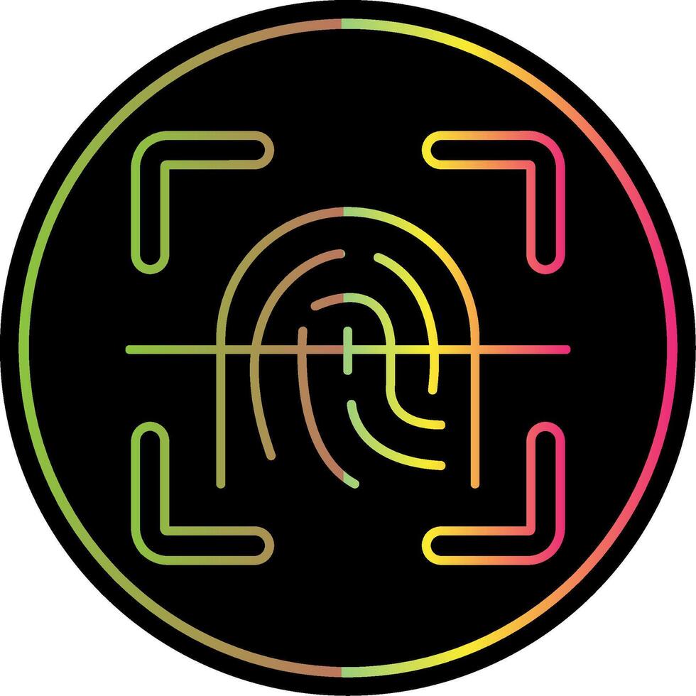 Finger print Line Gradient Due Color Icon vector