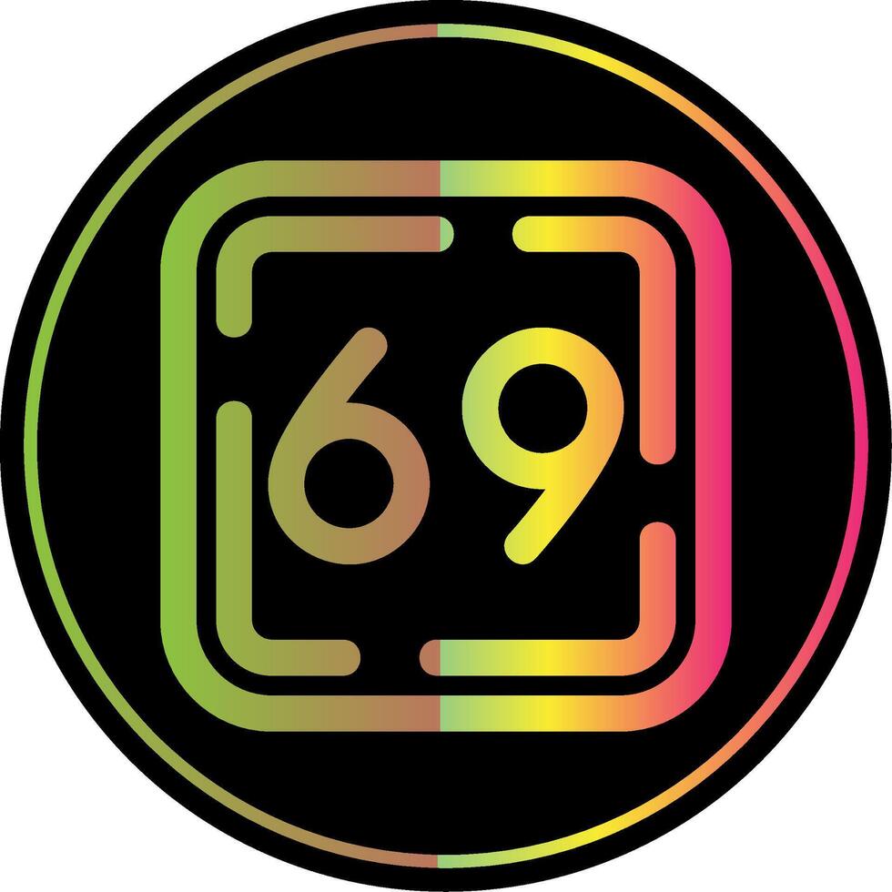 Sixty Nine Line Gradient Due Color Icon vector
