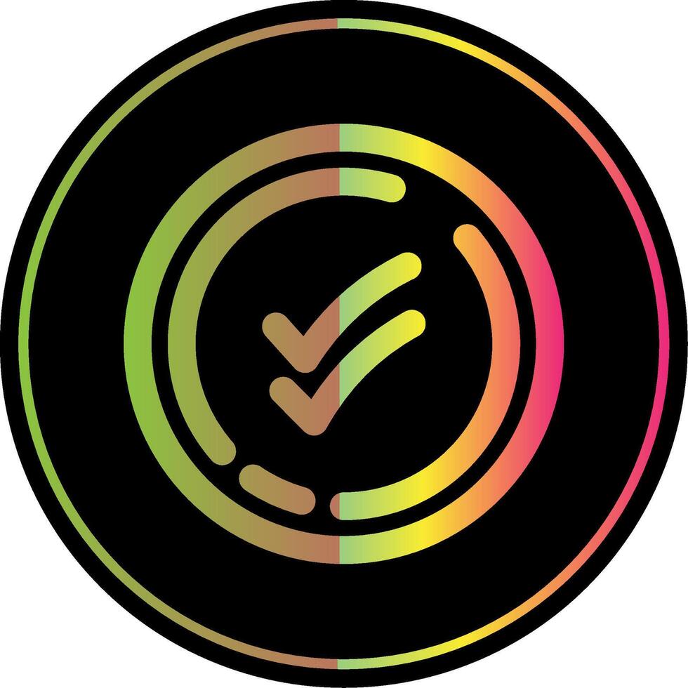 Double check Line Gradient Due Color Icon vector