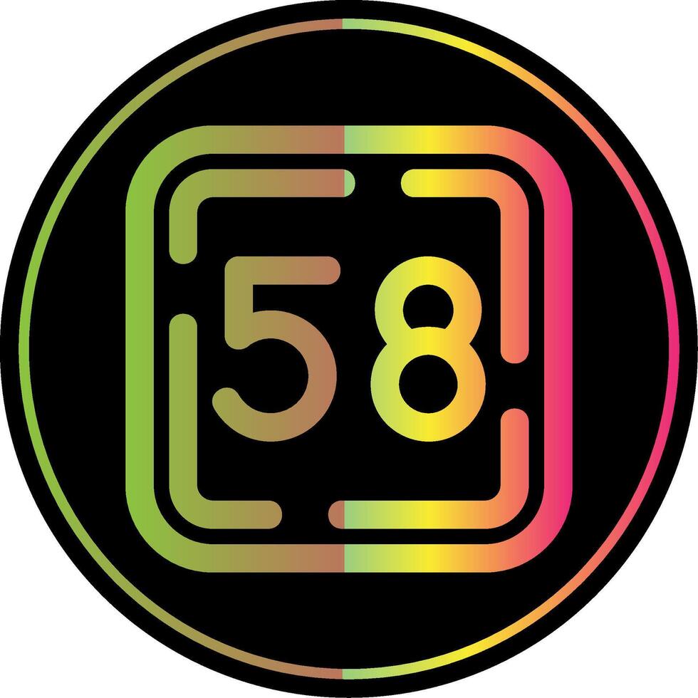 Fifty Eight Line Gradient Due Color Icon vector