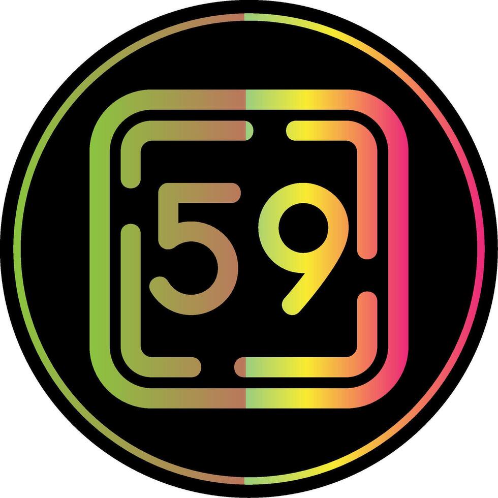 Fifty Nine Line Gradient Due Color Icon vector