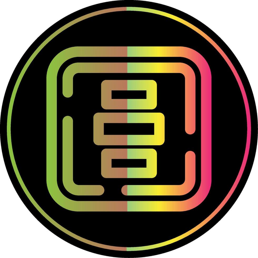 Horizontal Alignment Line Gradient Due Color Icon vector