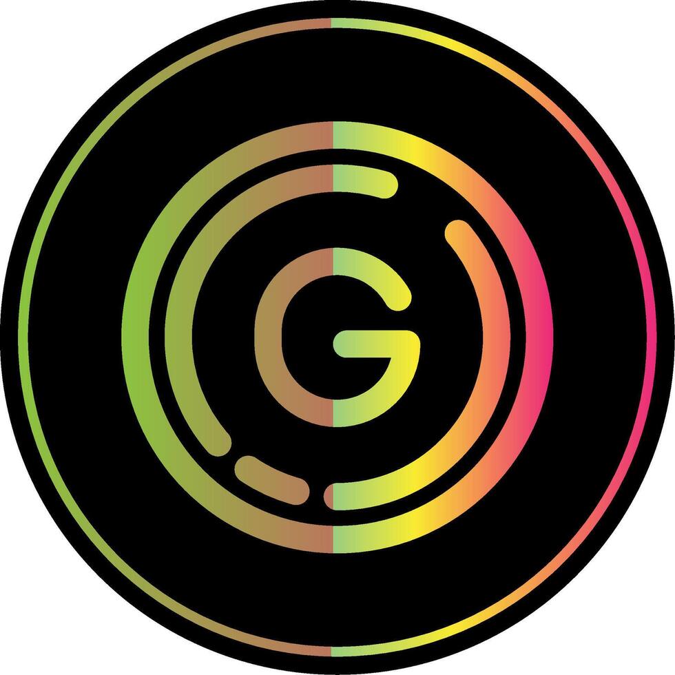 Letter g Line Gradient Due Color Icon vector