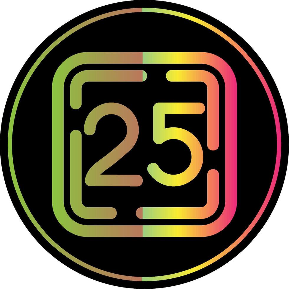 Twenty Five Line Gradient Due Color Icon vector