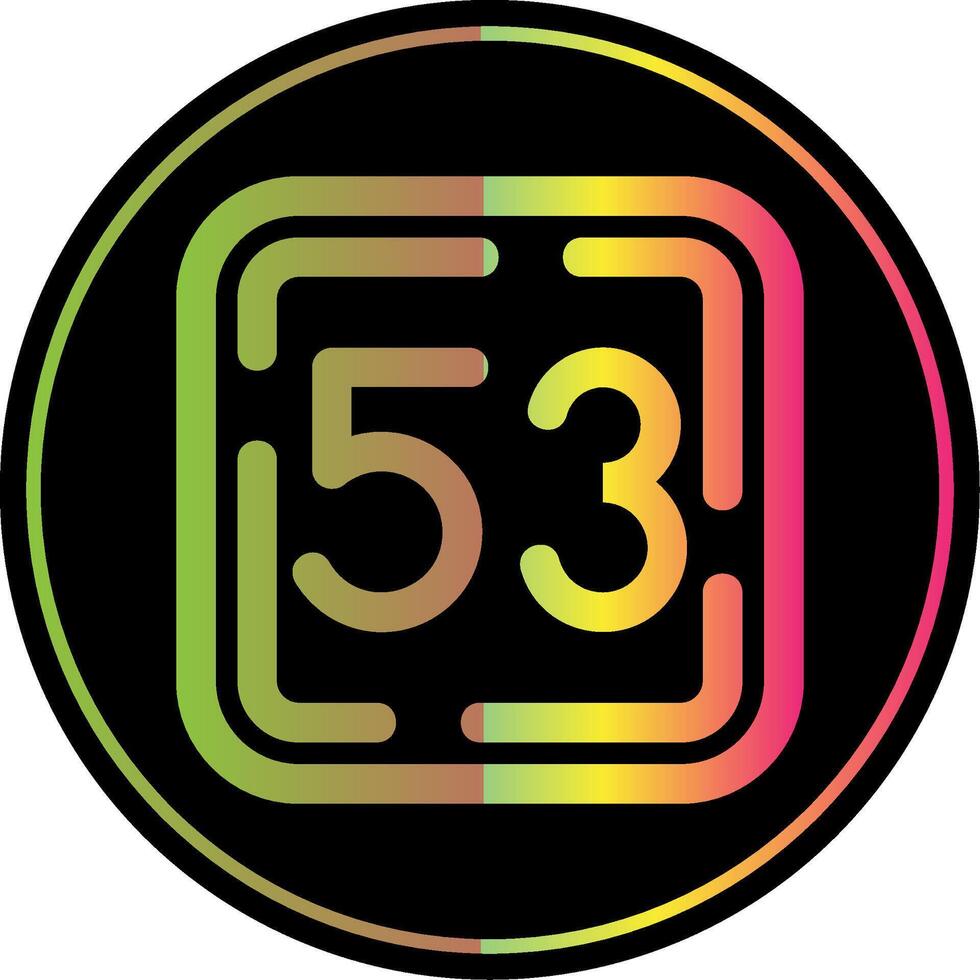 Fifty Three Line Gradient Due Color Icon vector