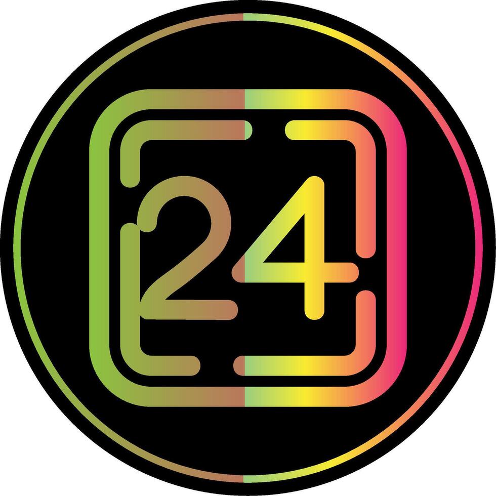 Twenty Four Line Gradient Due Color Icon vector