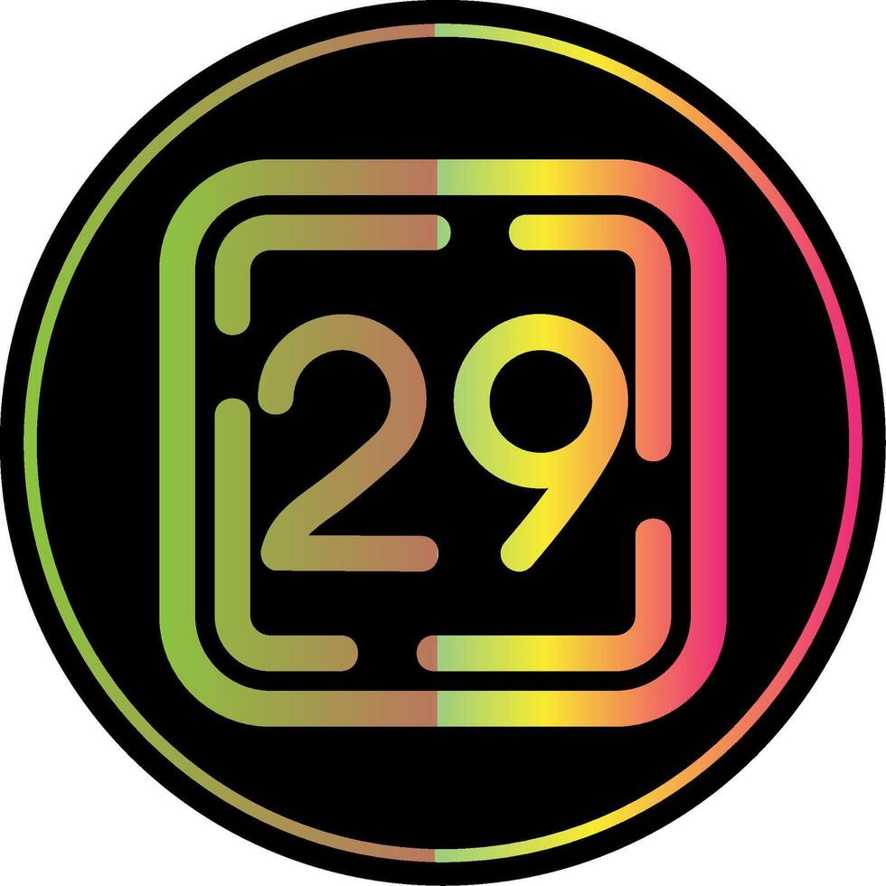 Twenty Nine Line Gradient Due Color Icon vector