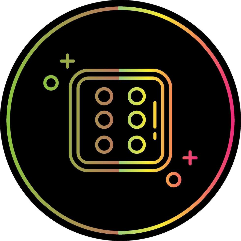 Dice six Line Gradient Due Color Icon vector