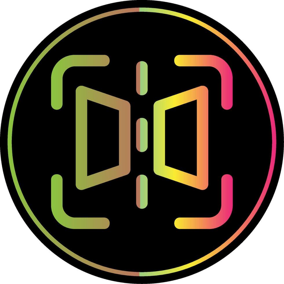Symmetry mirror Line Gradient Due Color Icon vector