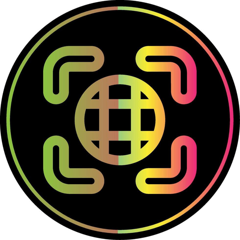 Show grid Line Gradient Due Color Icon vector