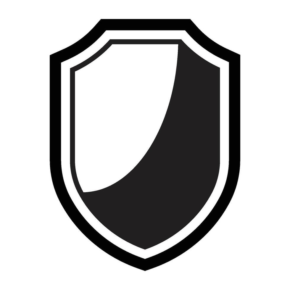 shield icon with curved shadow effect frame vector