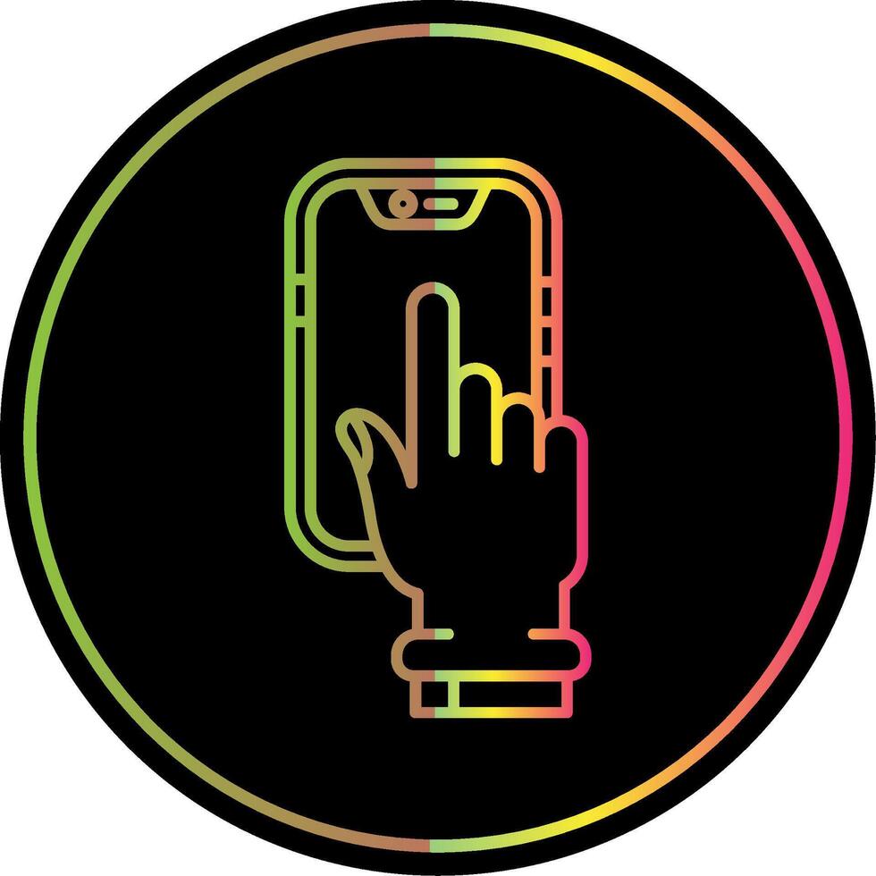 Touch Device Line Gradient Due Color Icon vector