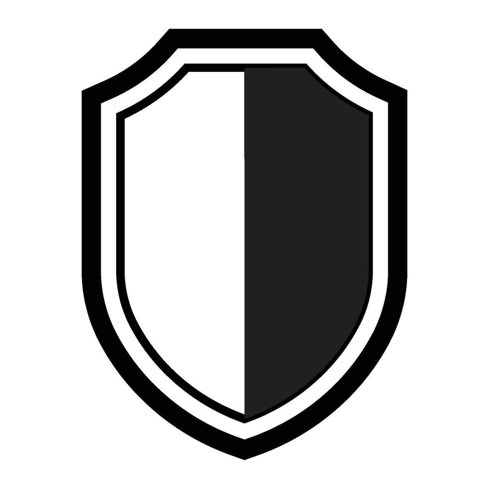 shield icon with shadow effect frame straight down vector