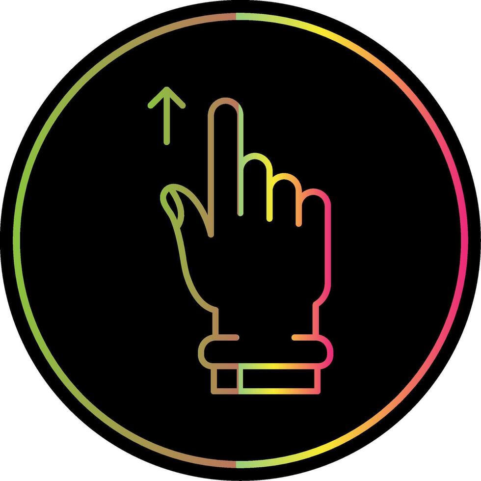 Swipe Up Line Gradient Due Color Icon vector