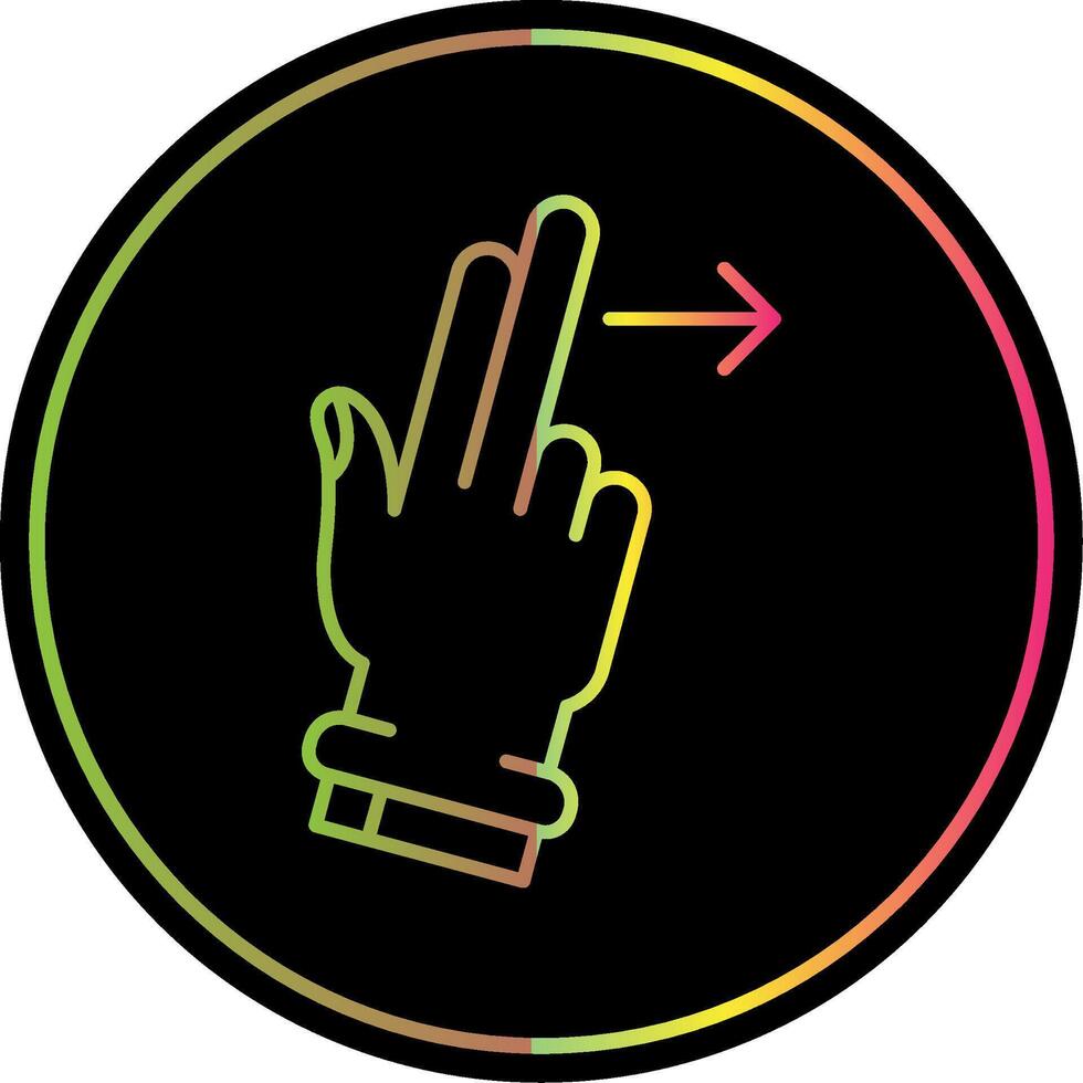 Two Fingers Right Line Gradient Due Color Icon vector