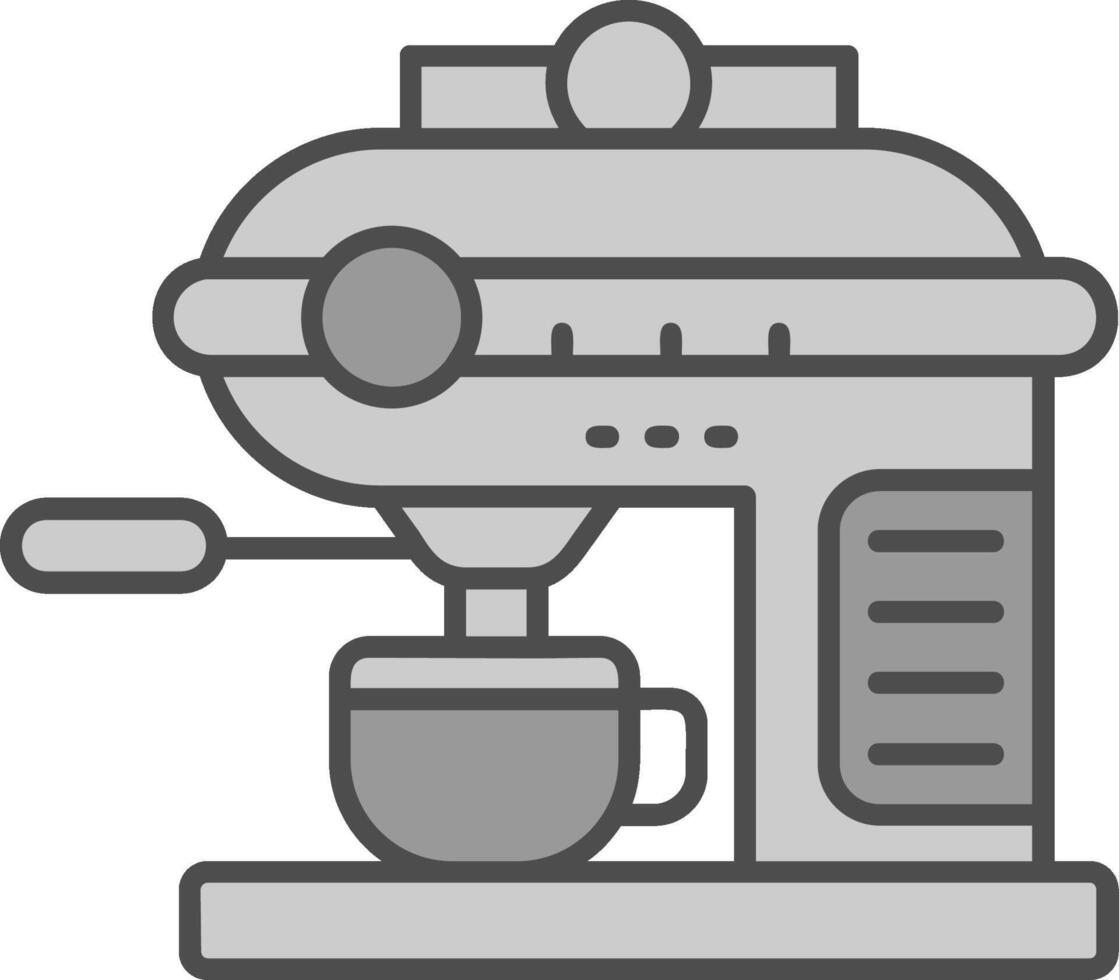 Coffee machine Line Filled Greyscale Icon vector