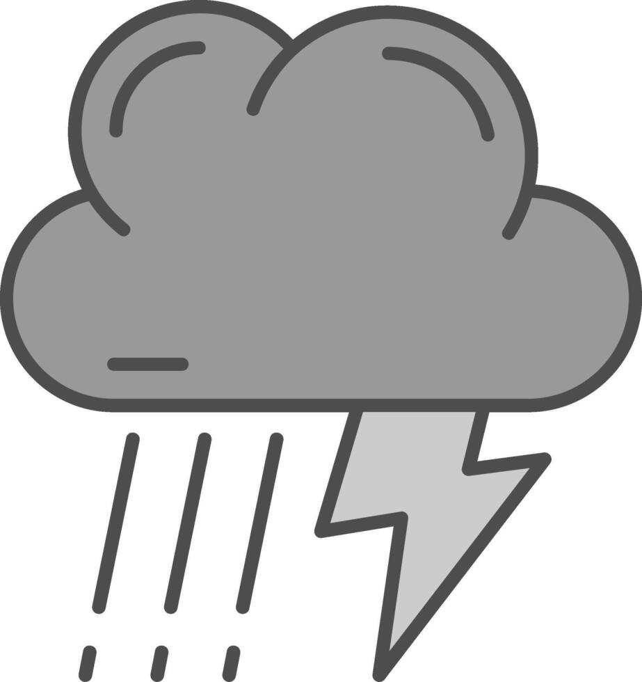 Thunder strom Line Filled Greyscale Icon vector