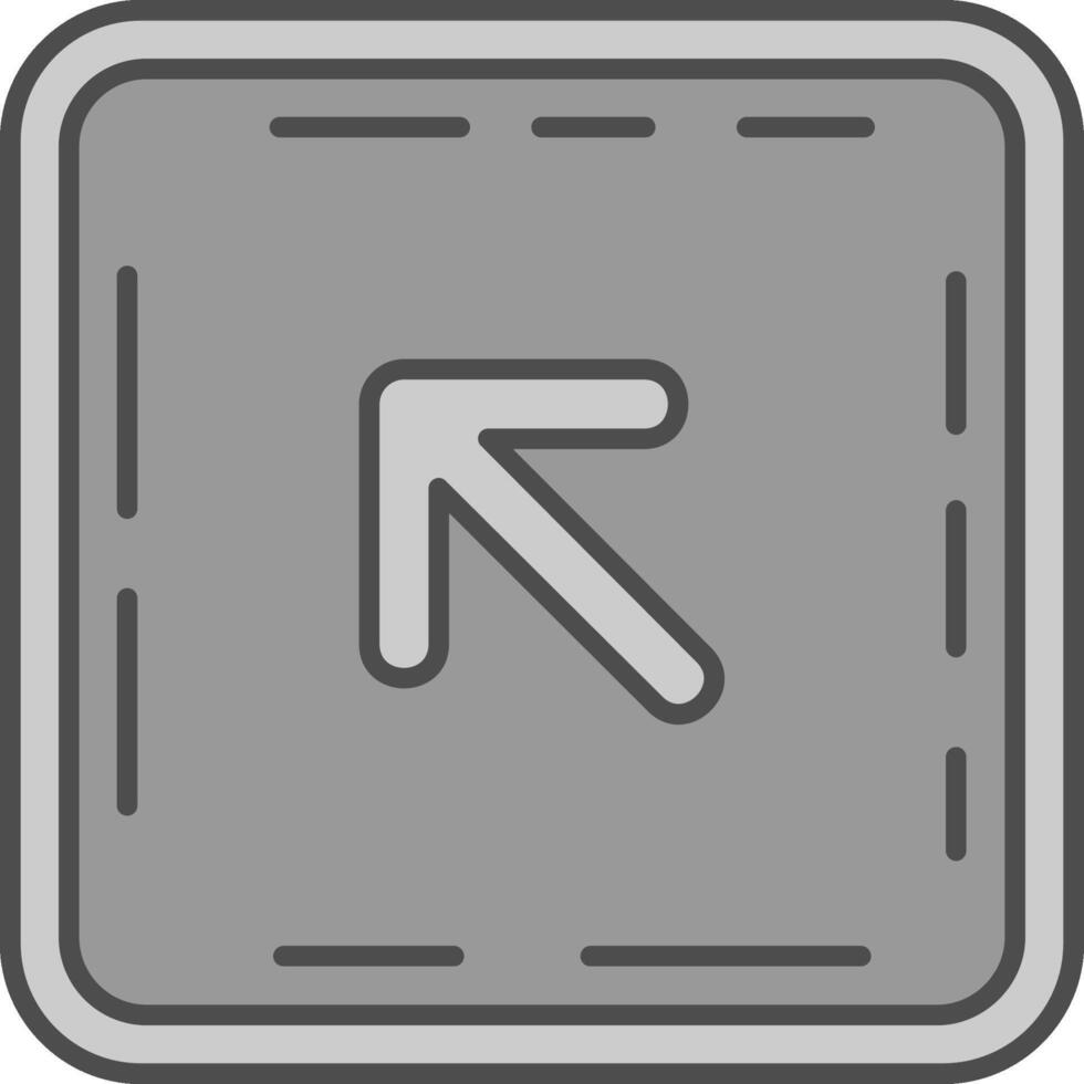 Upper left arrow Line Filled Greyscale Icon vector