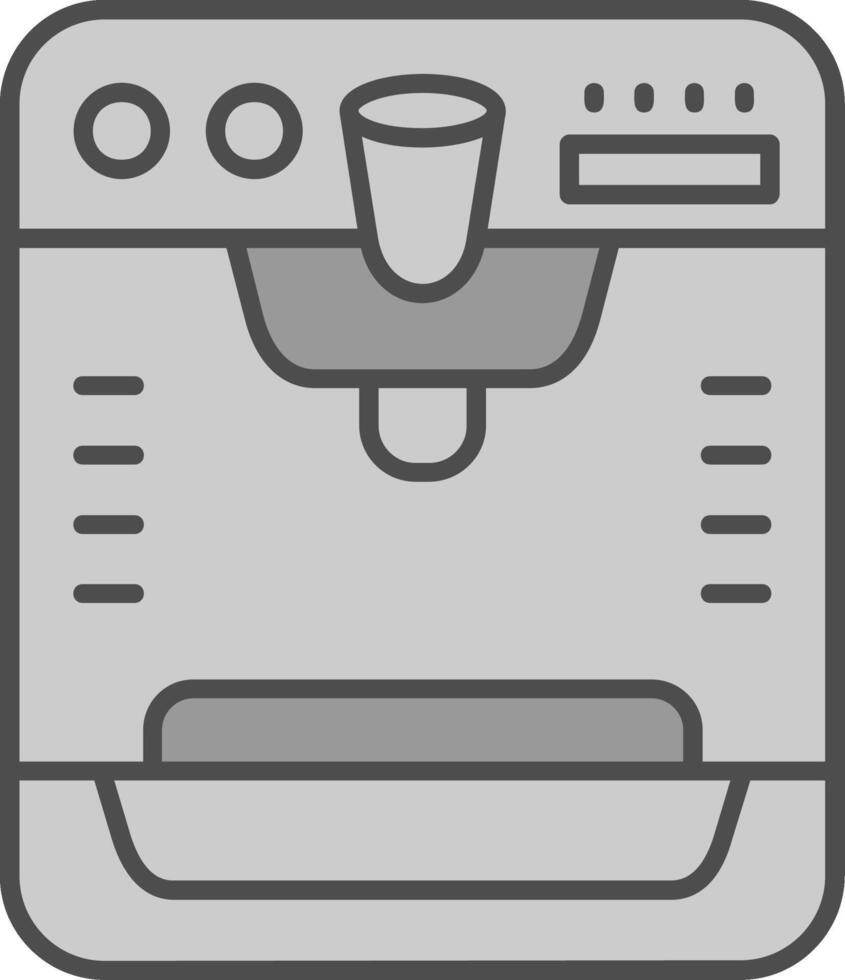 Ice cream machine Line Filled Greyscale Icon vector