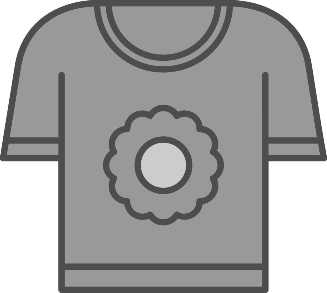 T shirt Line Filled Greyscale Icon vector
