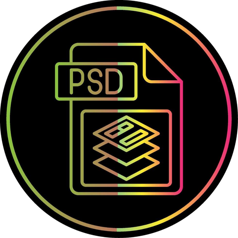 Psd file format Line Gradient Due Color Icon vector