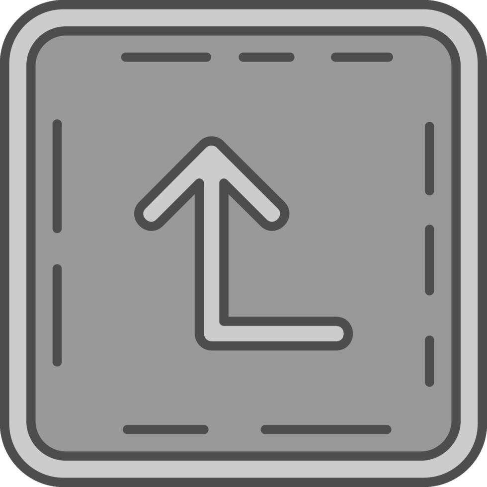 Turn up Line Filled Greyscale Icon vector