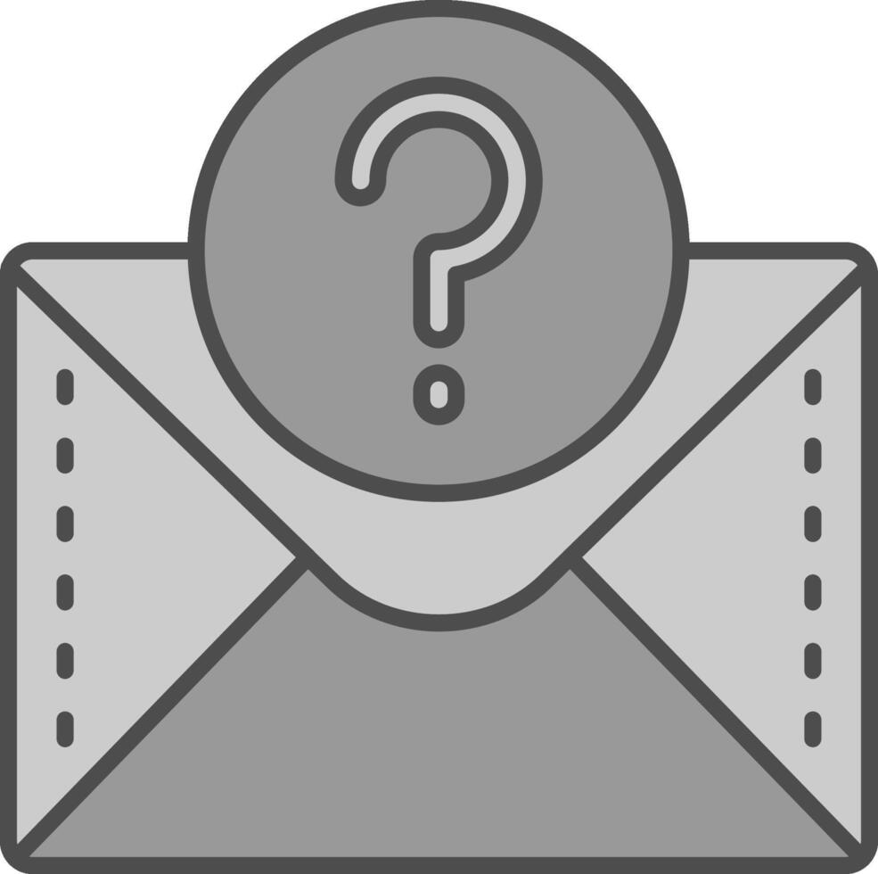Question mark Line Filled Greyscale Icon vector