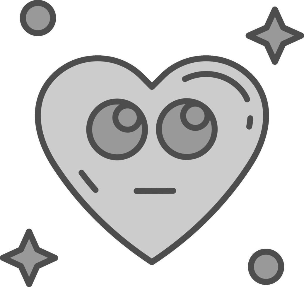 Rolling eyes Line Filled Greyscale Icon vector