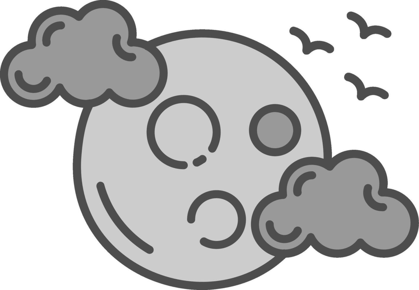 Full moon Line Filled Greyscale Icon vector