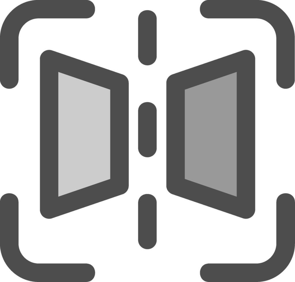 Symmetry mirror Line Filled Greyscale Icon vector