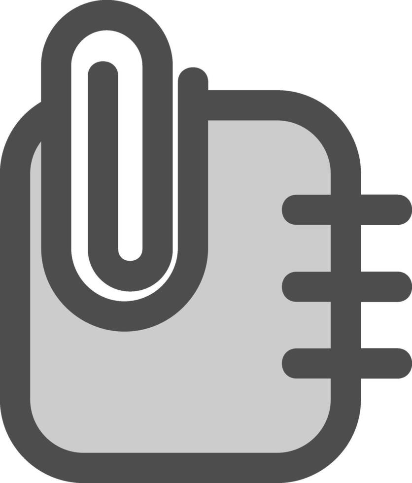 Paperclip 2 Line Filled Greyscale Icon vector