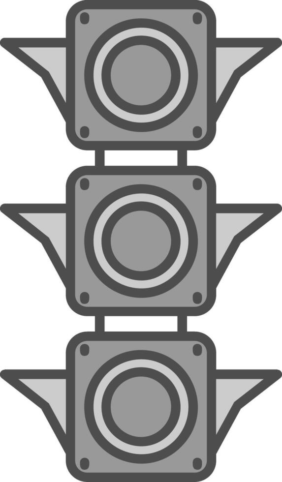 Traffic light Line Filled Greyscale Icon vector
