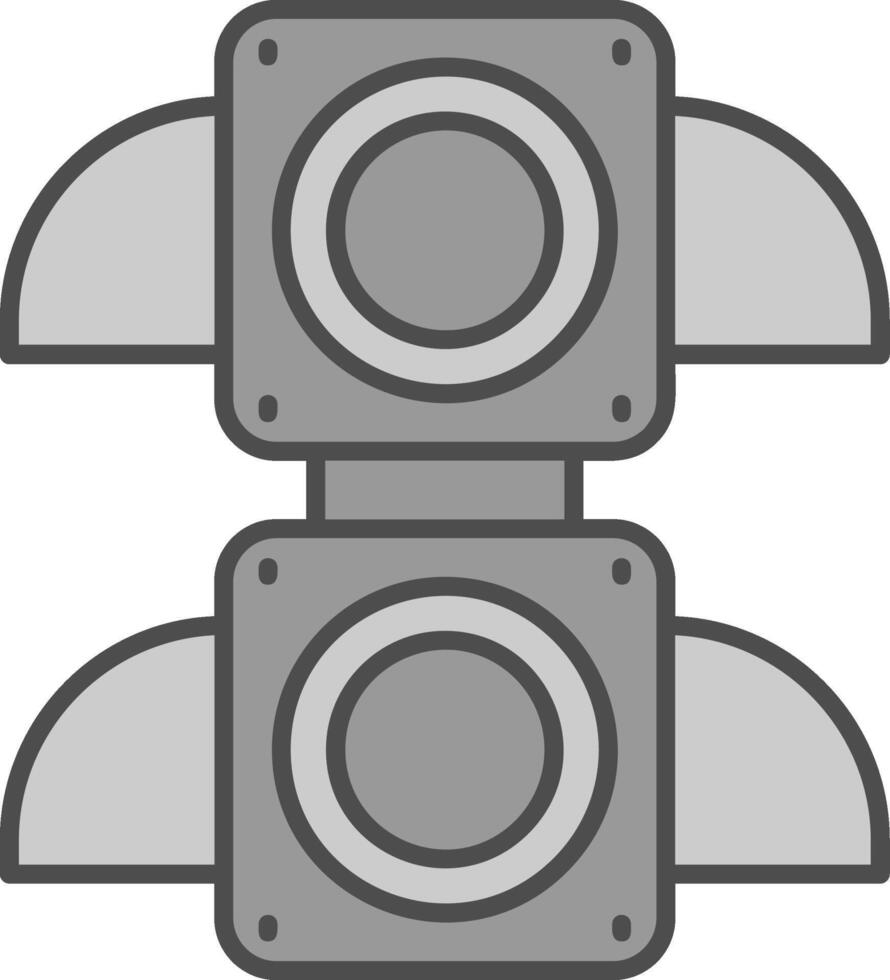 Traffic light Line Filled Greyscale Icon vector