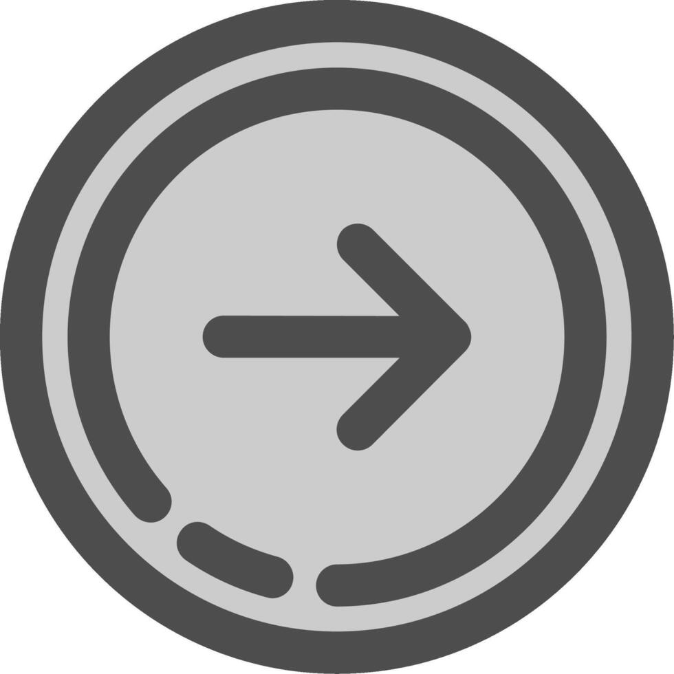 Right arrow Line Filled Greyscale Icon vector