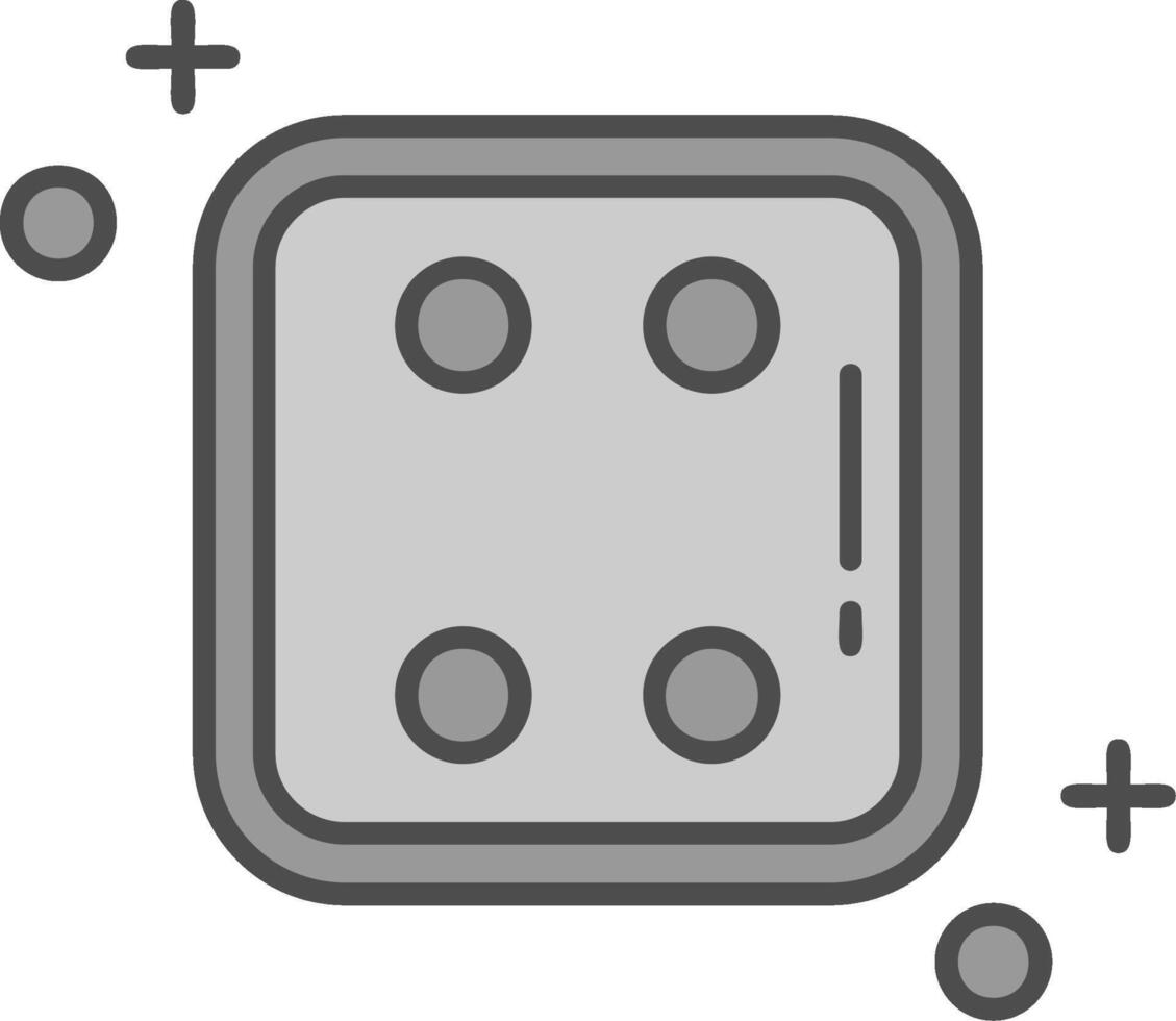 Dice four Line Filled Greyscale Icon vector