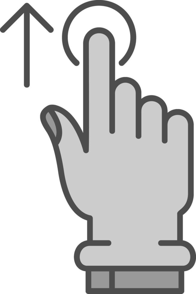 Tap and Move Up Line Filled Greyscale Icon vector