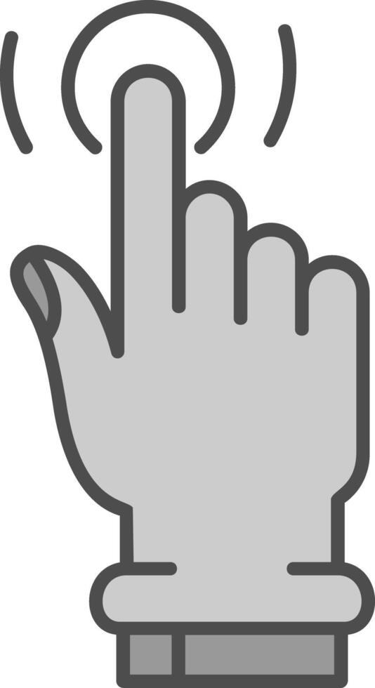 Tap and Hold Line Filled Greyscale Icon vector