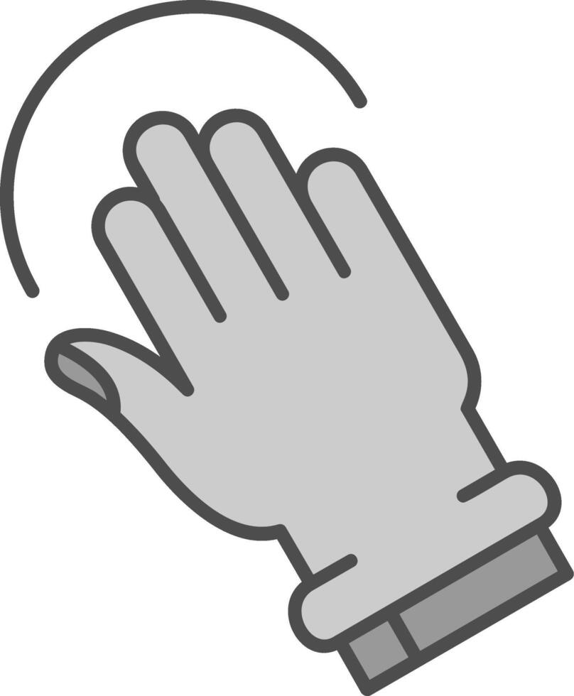 Tilted Hand Line Filled Greyscale Icon vector