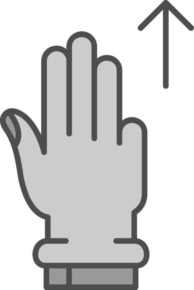 Three Fingers Up Line Filled Greyscale Icon vector