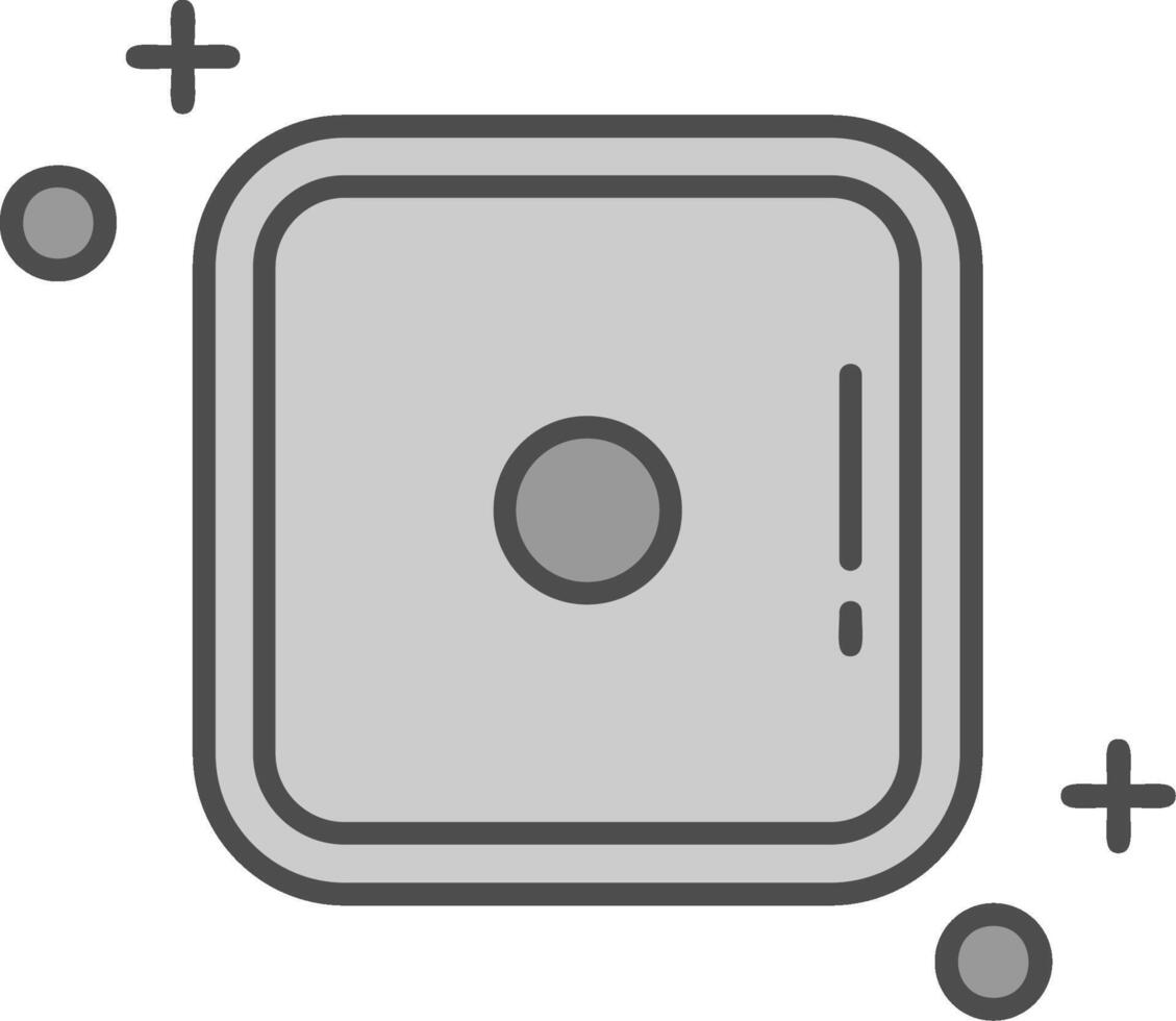 Dice one Line Filled Greyscale Icon vector