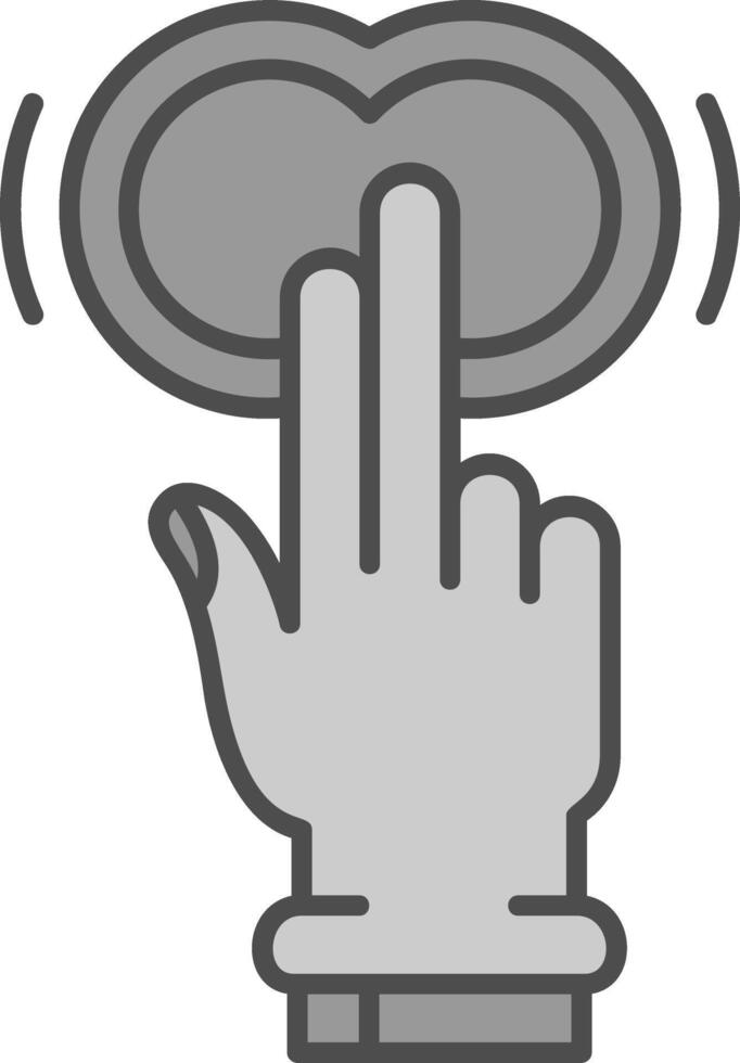 Two Fingers Double Tap Line Filled Greyscale Icon vector