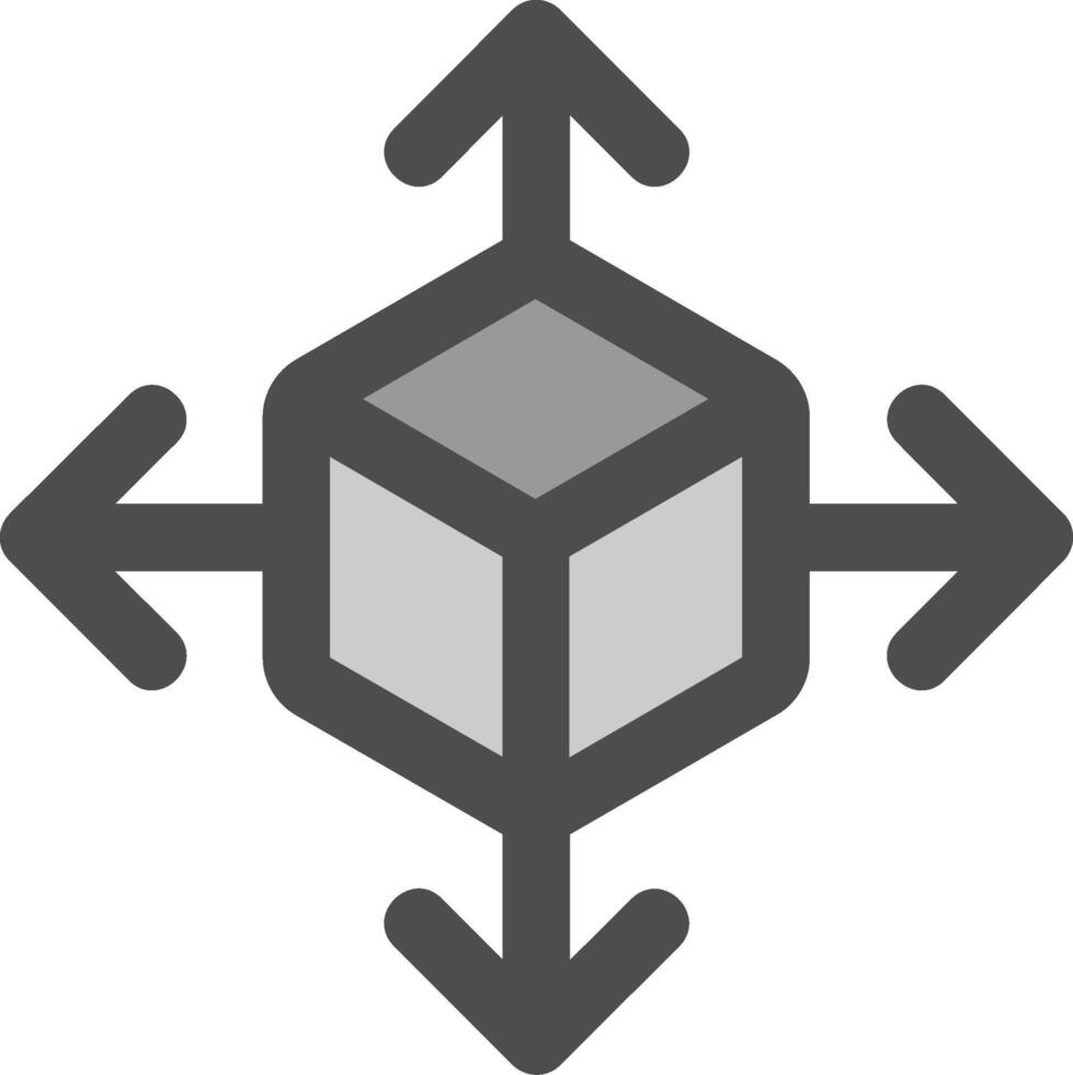 3d move Line Filled Greyscale Icon vector